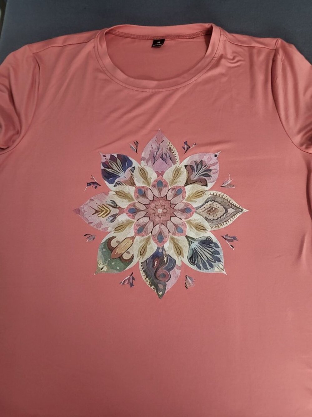 Retro Graphic T Shirt Pink Short Sleeved Floral XL - Picture 6 of 6